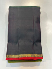 BLACK & OLIVEGREEN COLOUR COMBINATION KANCHIPURAM SILK SAREE