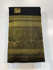 BLACK COLOUR&GOLD BORDER KANCHIPURAM SILK SAREE