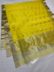 YELLOW CHANDERI SAREE