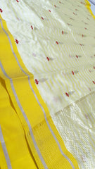 HALF WHITE / YELLOW CHANDERI SAREE