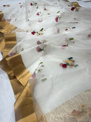 HALF WHITE CHANDERI SAREE