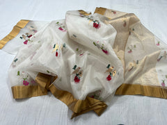 HALF WHITE CHANDERI SAREE