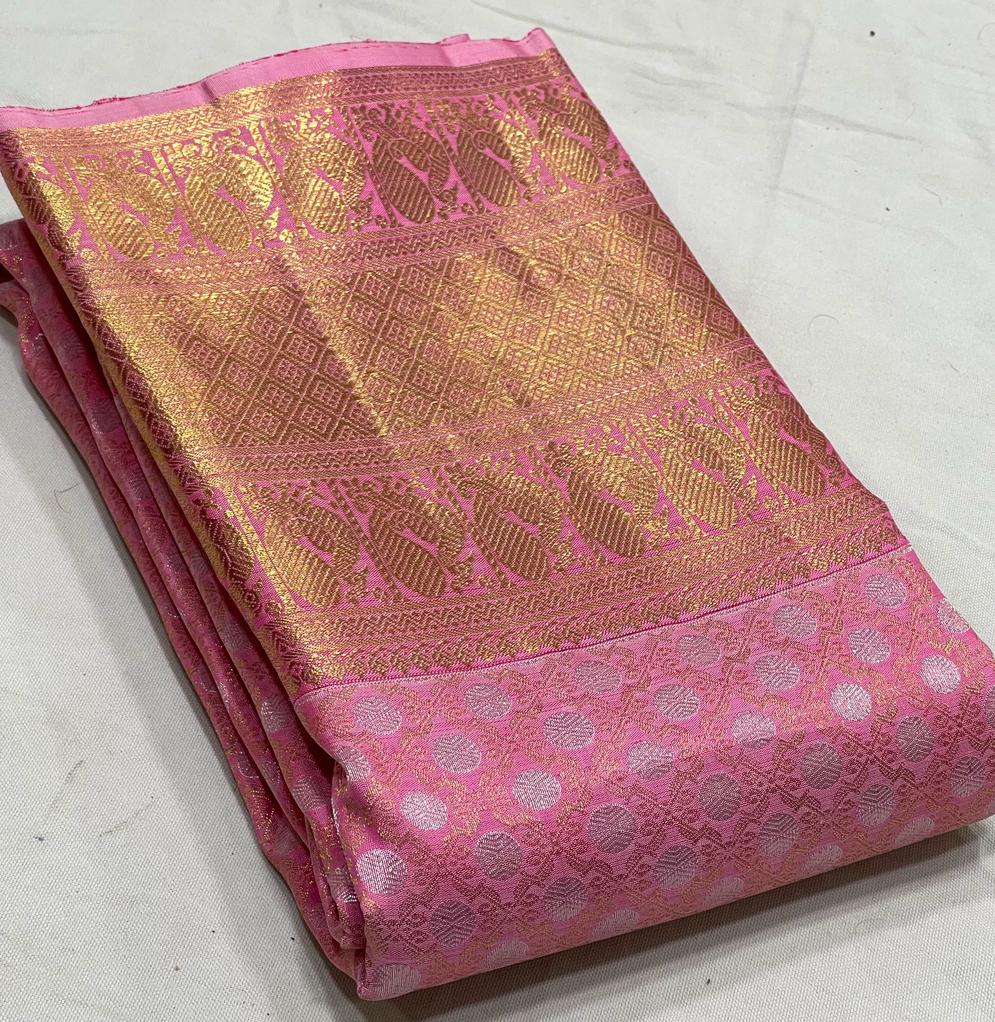 PINK KANCHI TISSUE SAREE