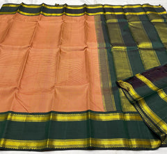 ORENGE AND GREEN KANCHI SAREE