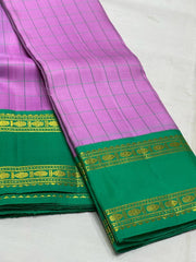 BABY PINK AND GREEN KANCHI SAREE