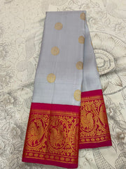 GREY / RED GADWAL PATTU SAREE