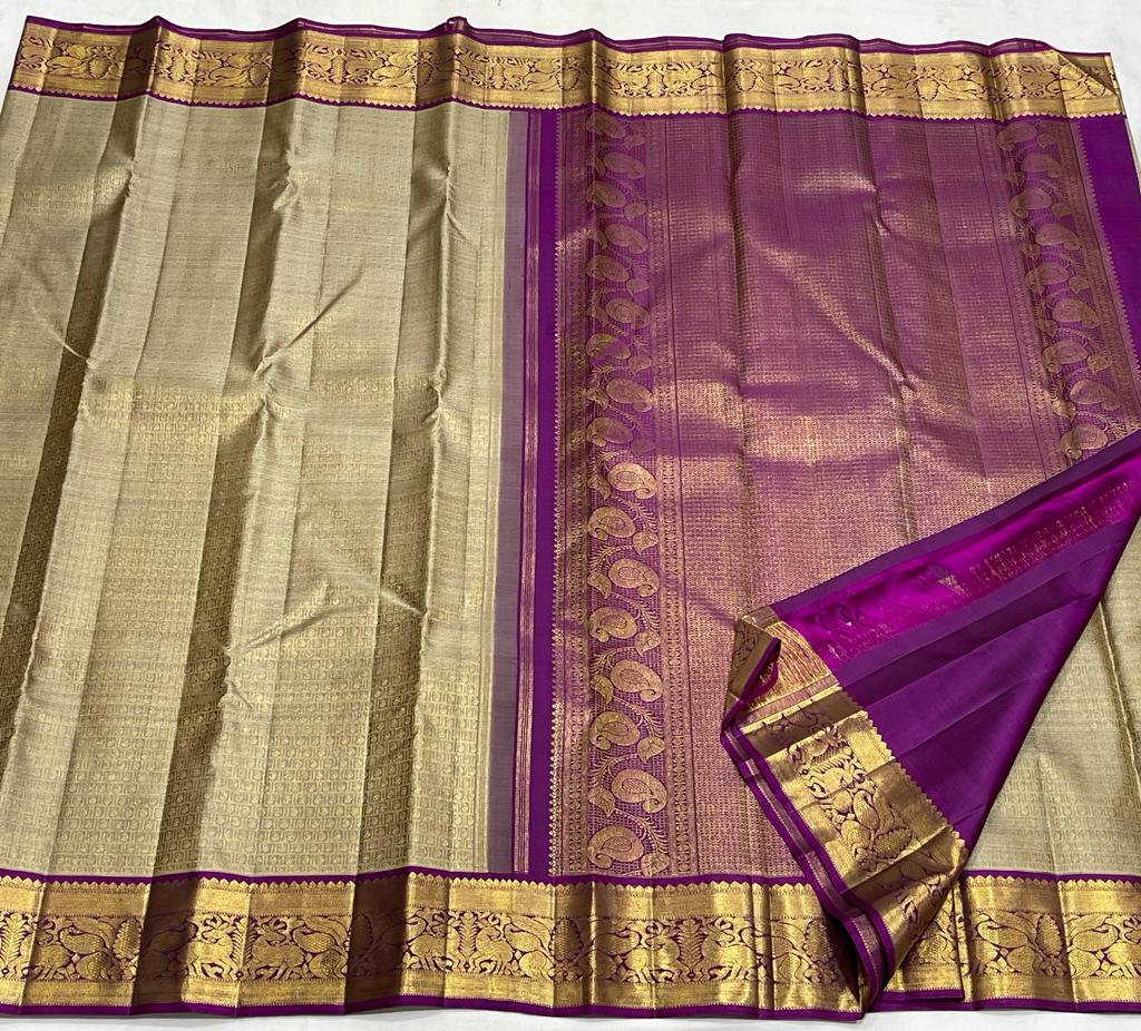 BROWN GOLD  KANCHI SAREE