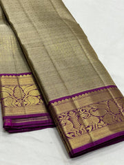 BROWN GOLD  KANCHI SAREE