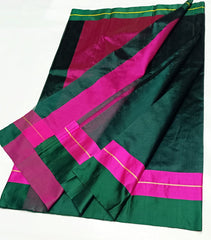 GREEN / PINK CHANDERI SAREE