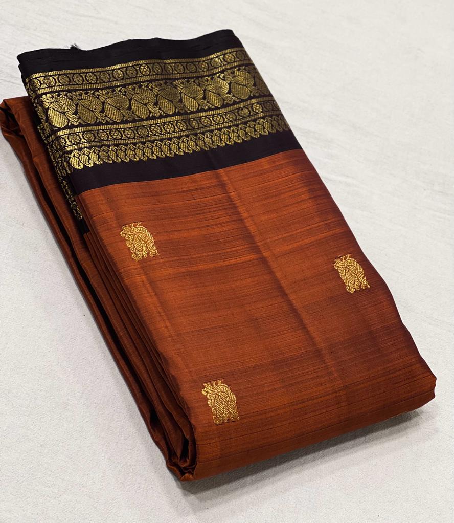 BROWN  KANCHI SAREE