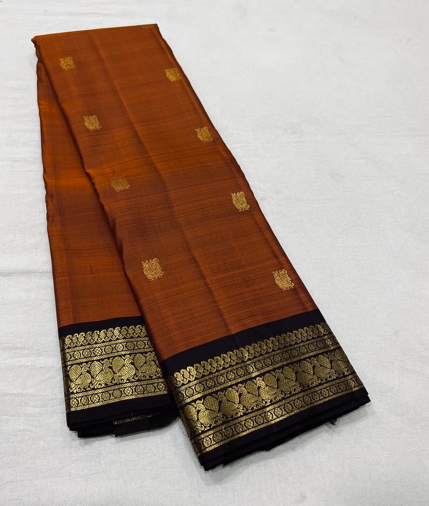 BROWN  KANCHI SAREE