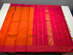 ORENGE AND PINK KANCHI SAREE