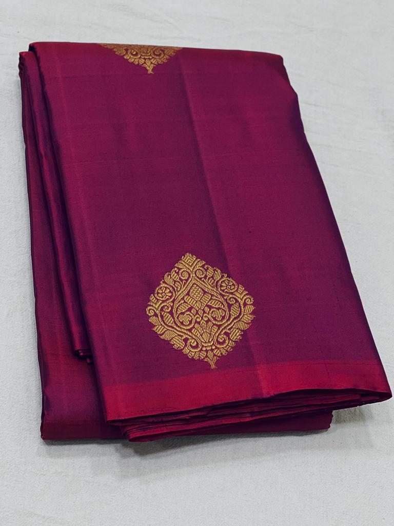 MAGENTA PINK BORDERLESS SAREE