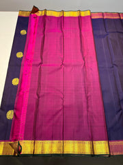 INK BLUE / PINK KANCHI SAREE