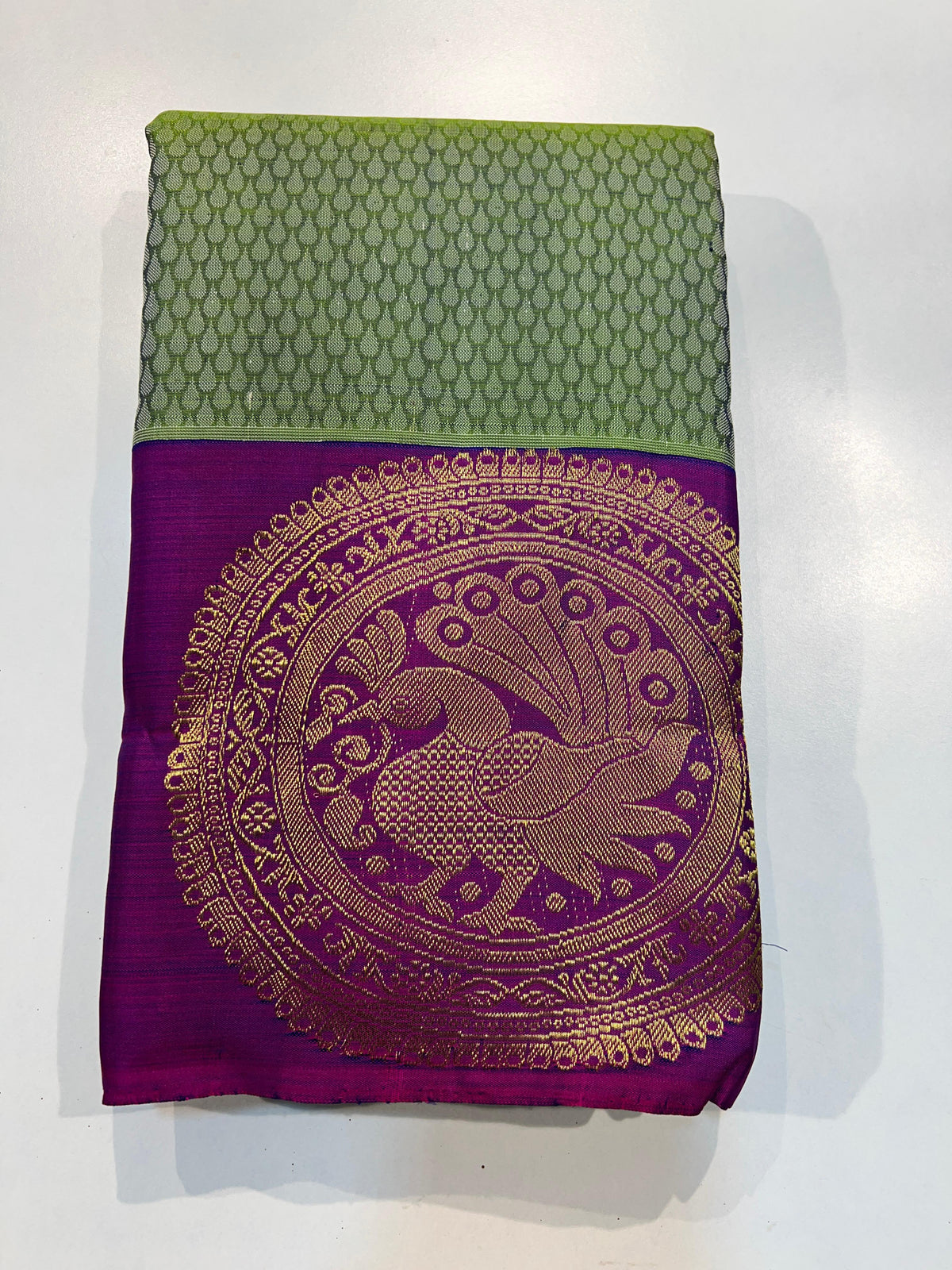 GREEN / MAGENTA KANCHI SAREE