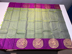 GREEN / MAGENTA KANCHI SAREE