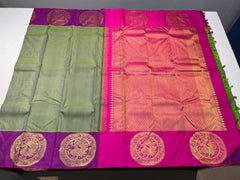 GREEN / MAGENTA KANCHI SAREE