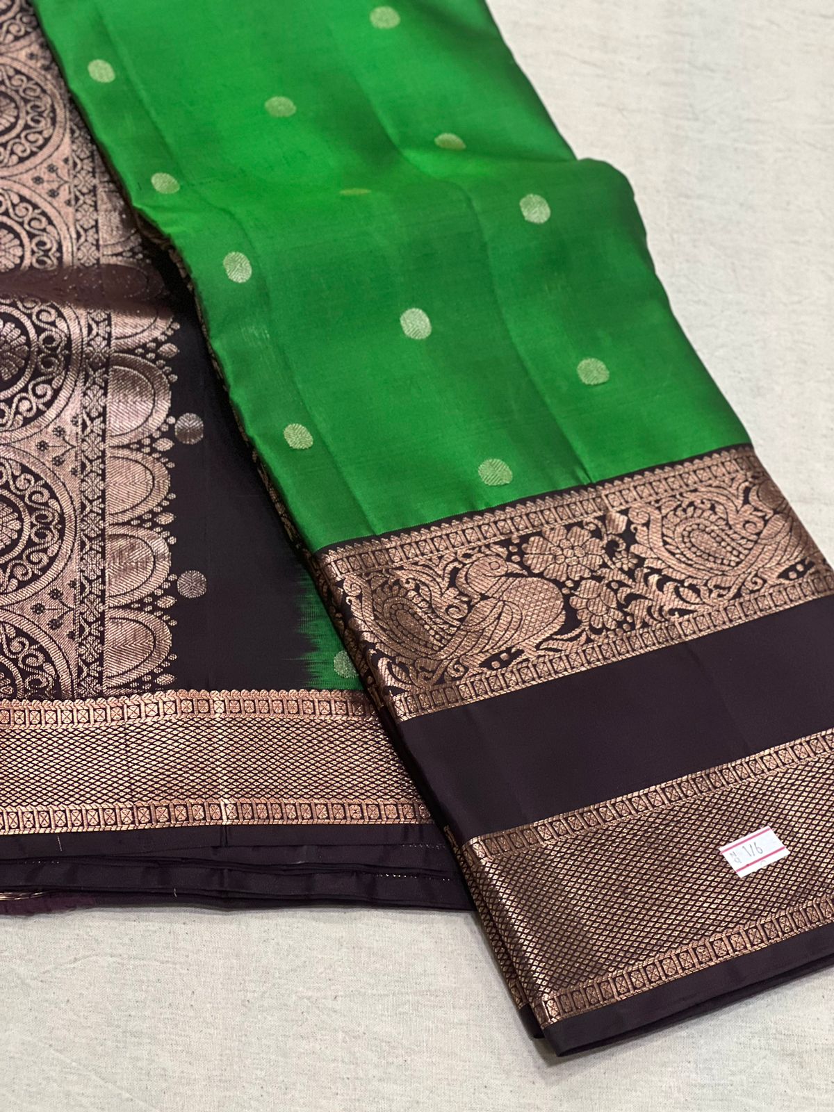 EMERALD GREEN KANCHI SAREE