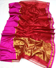 RED / PINK CHANDERI SAREE