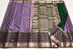 LILAC / GREEN KANCHI SAREE