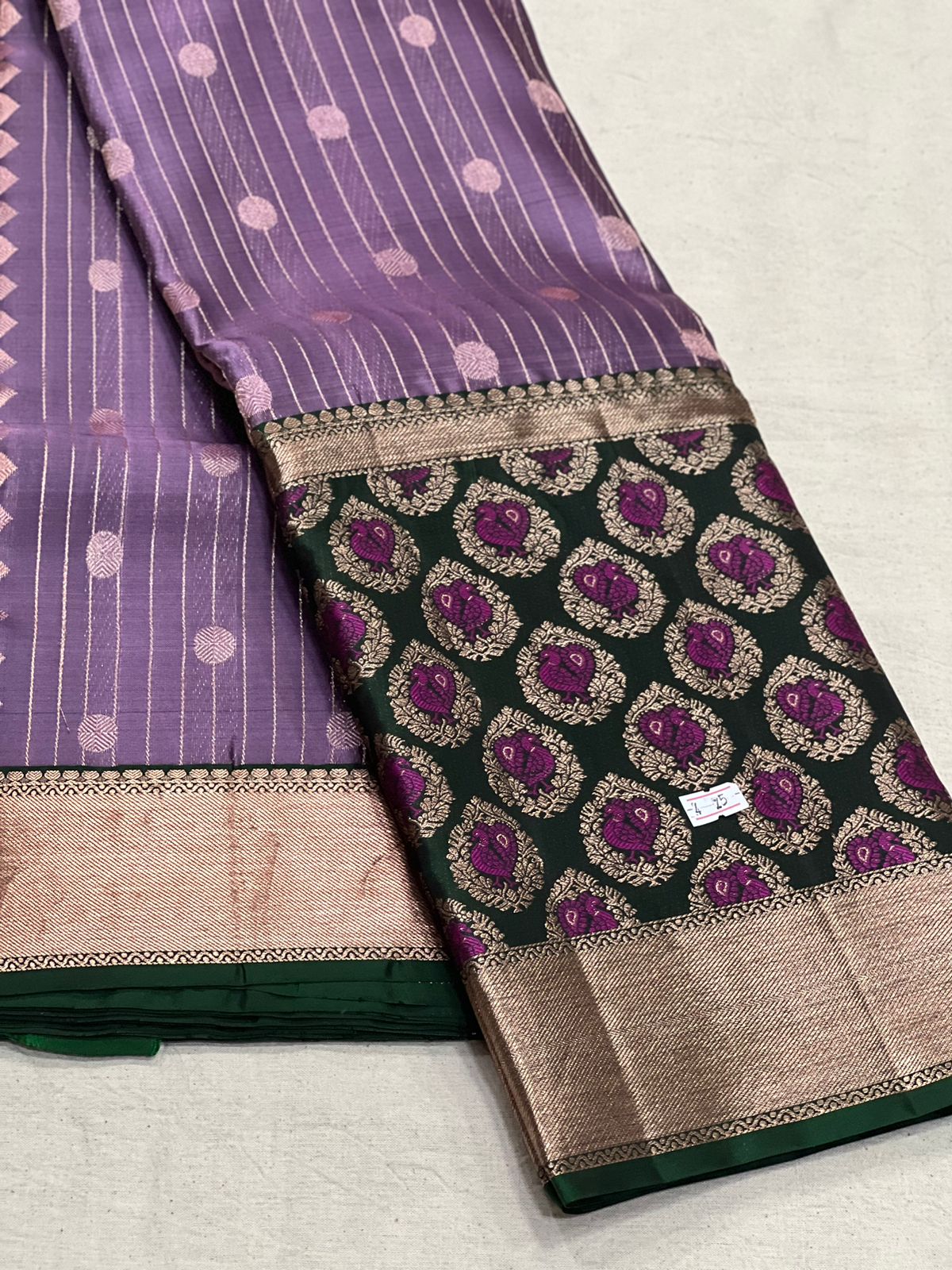 LILAC / GREEN KANCHI SAREE