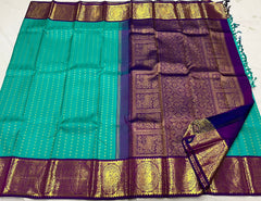 Green / Purple Kanchi Silk Saree