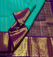 Green / Purple Kanchi Silk Saree