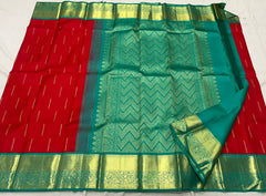 Red / Green Kanchi Silk Saree