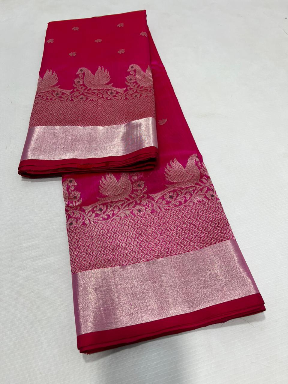 PINK CHANDERI SAREE