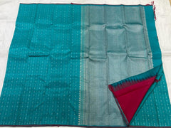 BLUE BORDERLESS SAREE