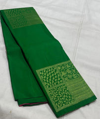 Green / Pink Borderless Saree