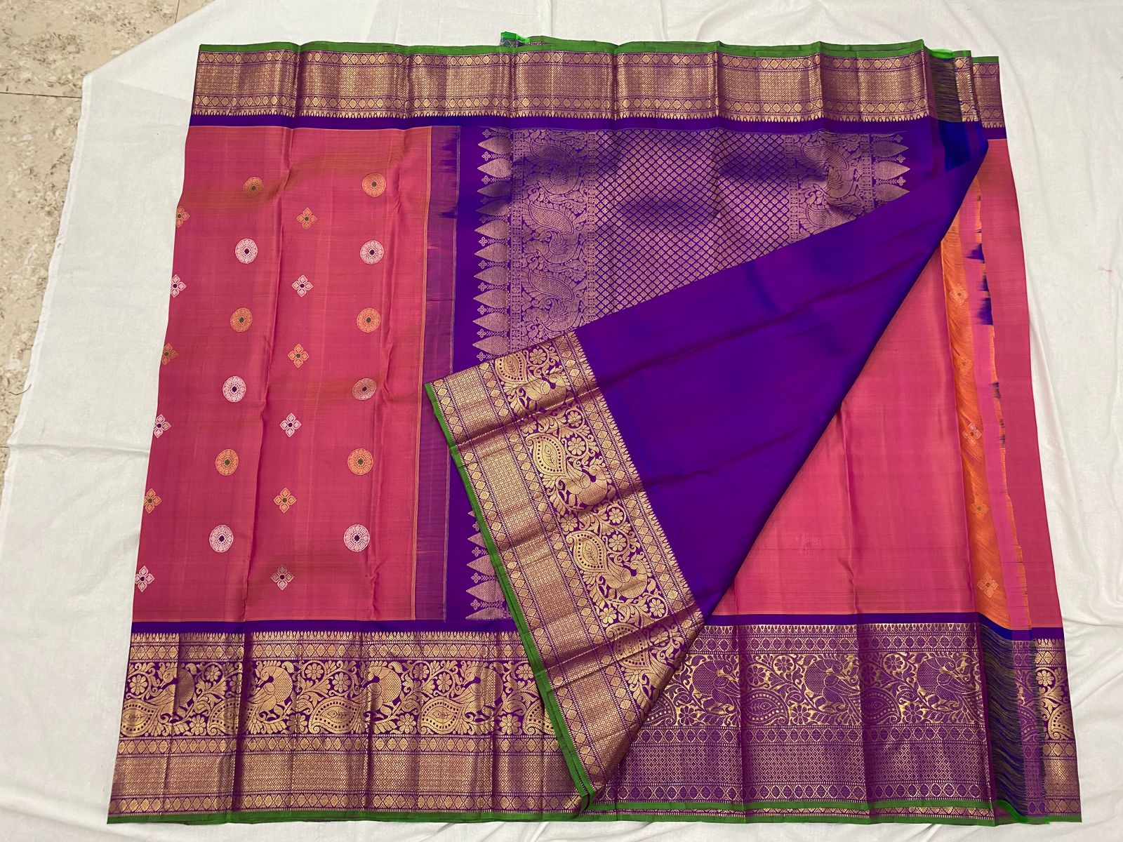 PINK / PURPLE  GADWAL PATTU SAREE