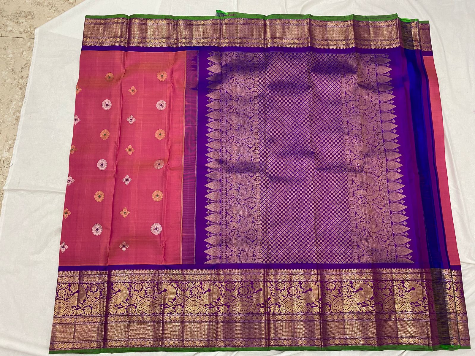 PINK / PURPLE  GADWAL PATTU SAREE