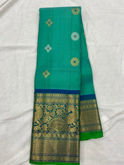 GREEN / BLUE GADWAL PATTU SAREE