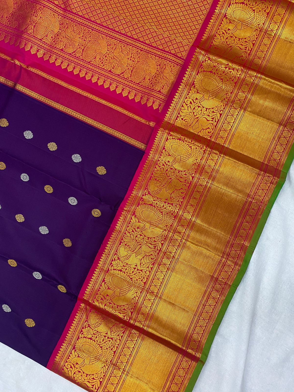 PURPLE / PINK GADWAL PATTU SAREE