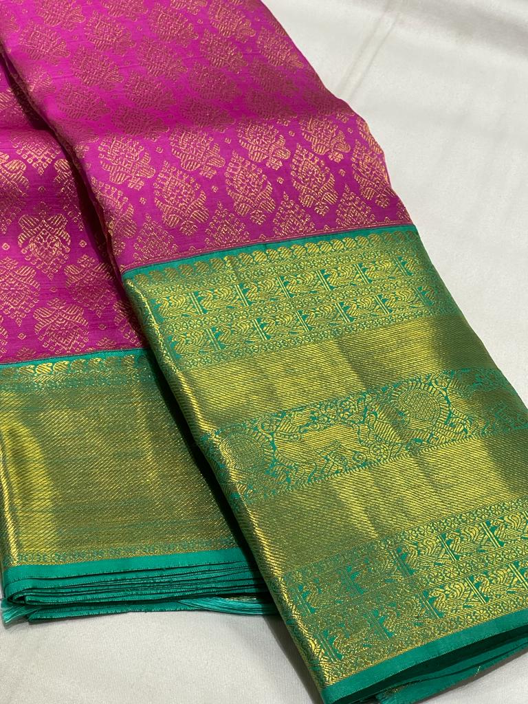 PINK / GREEN KANCHI SAREE