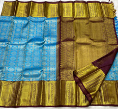 BLUE / MAROON KANCHI SAREE