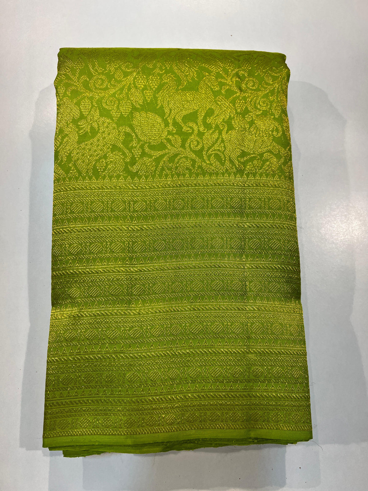 PARROT GREEN  KANCHI SAREE