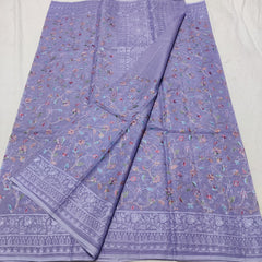 LAVENDER EMBROIDERY PURE COTTON KOTA HANDLOOM