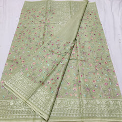 PISTA EMBROIDERY PURE COTTON KOTA HANDLOOM