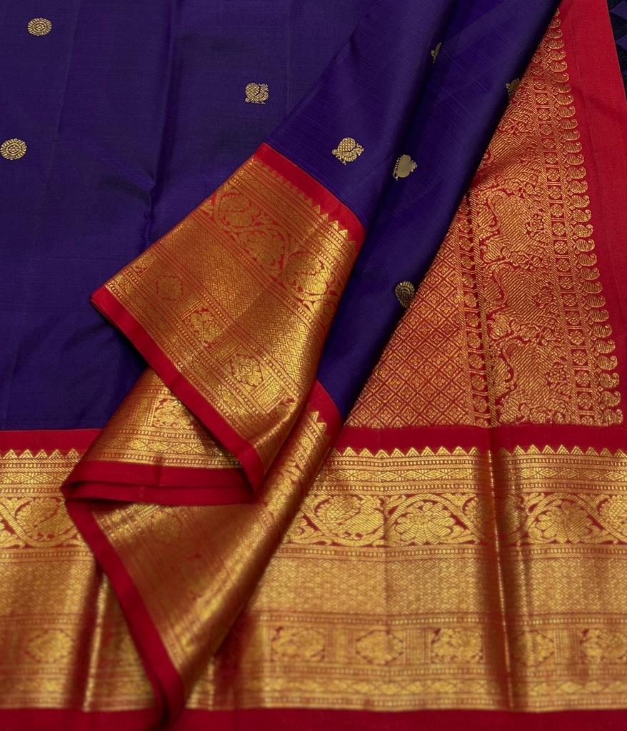 DARK PURPLE / RED KANCHI SAREE