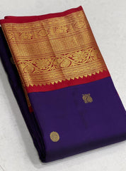 DARK PURPLE / RED KANCHI SAREE