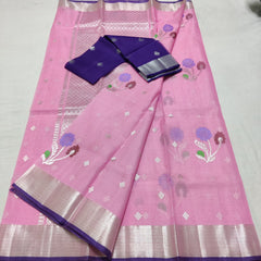 PINK PURE ZARI KOTA SAREE