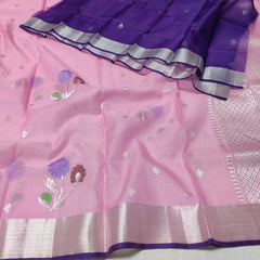 PINK PURE ZARI KOTA SAREE