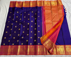 BLUE / ORANGE KANCHI SAREE