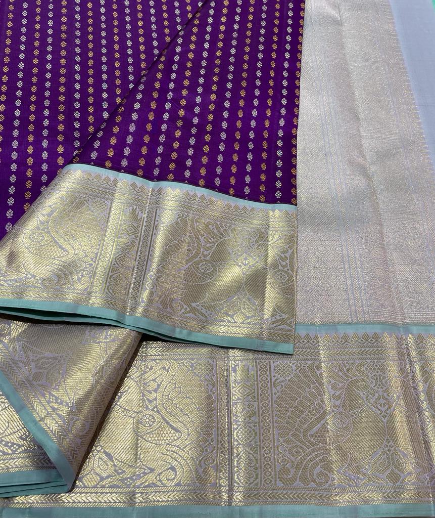 PURPLE / BLUE KANCHI SAREE