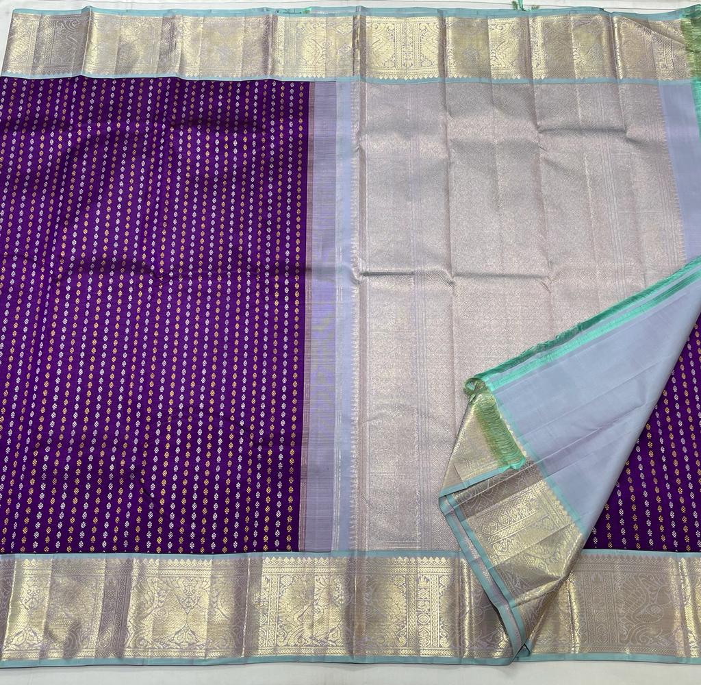 PURPLE / BLUE KANCHI SAREE