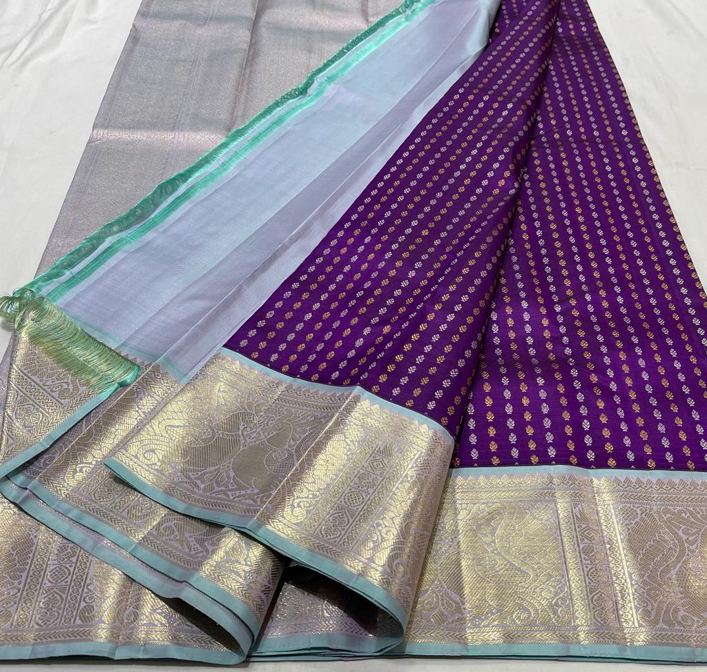 PURPLE / BLUE KANCHI SAREE