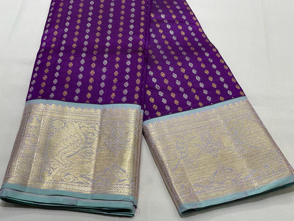 PURPLE / BLUE KANCHI SAREE