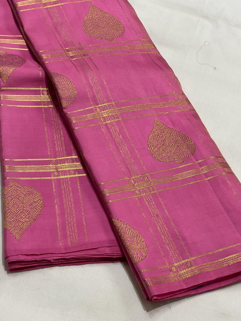 PINK / BLUE BORDERLESS SAREE